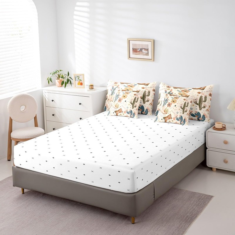 Manfei 7pcs Cowgirl Comforter Set Full Size, Country Western Cowboy