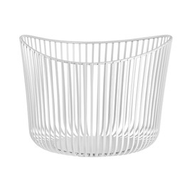Blomus Modo Storage Basket, White, 32 L x 32 W x 23 H cm, Mesh Basket, Decorative Basket Made of Stainless Steel