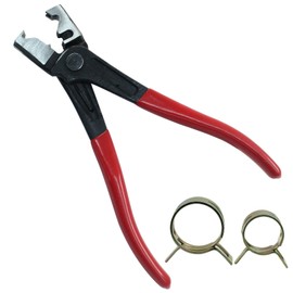 HARSKIYER Hose Clamp Pliers with 20 Pcs Hose Clamps, Clic-R Type Plier for Removal and Installation Hose Clamps, Hose Clamp Crimping Tool for Automobile Collar Pliers CV Boot Clamp Repair Car