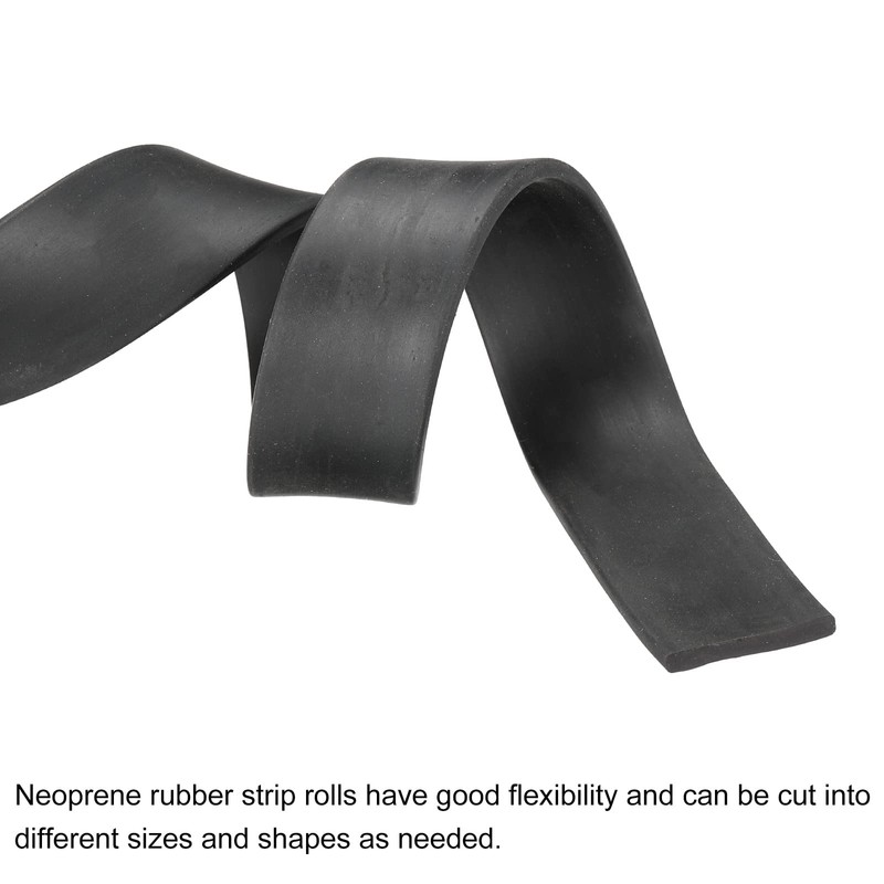 sourcing map Neoprene Rubber Sheet Rolls 3mm(T) x25mm(W) x2m(L), Solid