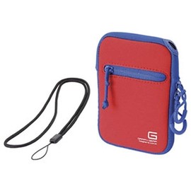 Elecom DGB-063RD Digital Camera Case, Soft Case, Neck Strap, Neoprene, S Size, Reference Dimensions: 2.4 x 1.1 x 3.9 inches (61 x 27 x 100.5 mm), Red