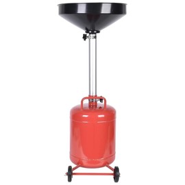8 Gallon Portable Waste Oil Drainer, Height Adjustable Pneumatic Industrial Fluid Drain Tank with Wheels, Oil Pan Funnel for Changing Car and Truck Oil