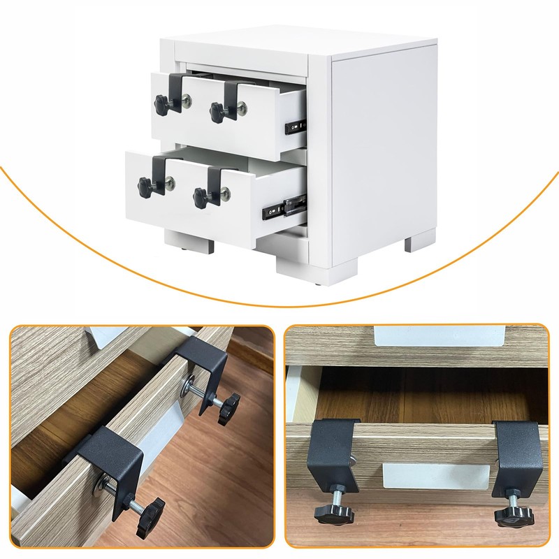VANROUG 4 Pcs Drawer Front Installation Clamps Adjustable Drawer Fixing