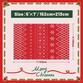 5x7 Christmas Area Rug, Carpet with Snowflake and Christmas Tree Patterns, Indoor Carpet Rug for Bedroom Kitchen and Living Room,Machine Washable,Non-Slip Carpet