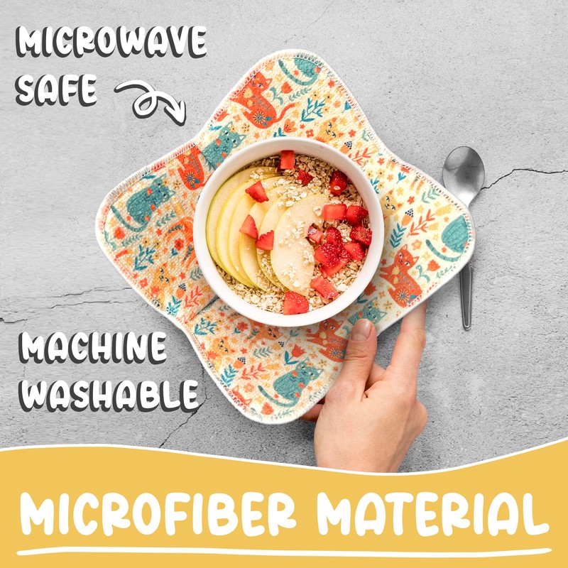 | 6 Pack Microwave Bowl Cozy with Floral Design –