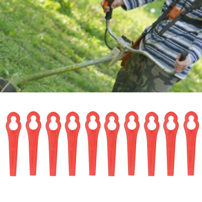 100Pcs Plastic Trimming Blades Lawn Mower Gourd Type Cutting Replacement