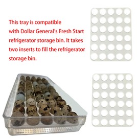 spansee 2 PCS Small Quail/Bird Egg Trays, Quail Egg Container, Quail Egg Tray Inserts Compatible with Dollar General's Fresh Start Refrigerator Storage Bin (Clear Plastic Tray not Included