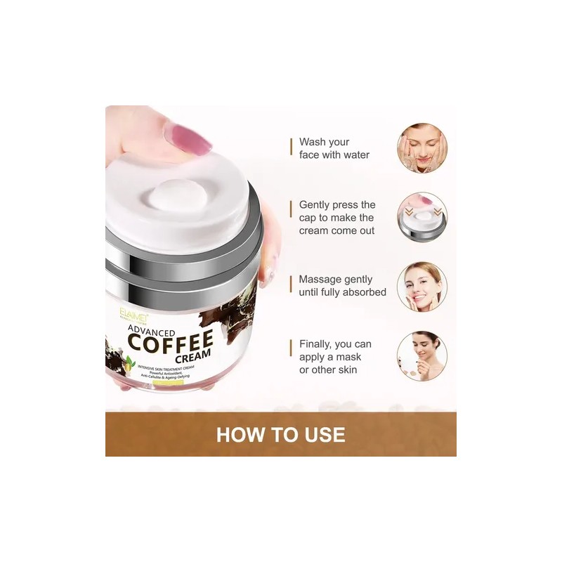 Crema Facial Extracto Natural Café Antioxidante Aclarante