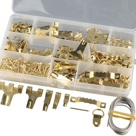 Upluckey 250Pcs Picture Hanging Kit Heavy Duty Frame Hooks Hardware with Nails Sawtooth Picture Hanging Hooks Professional Picture Hanging Nails