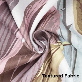 Sunlit Pink Textured Slubbed Fabric Shower Curtain, Green Banana Leaf Shower Curtains for Bathroom Decoration, Tropical Plant Bathroom Curtains, 71x71