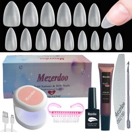 Full Cover Nail Tips And Glue Gel Kit–510 StüCk Vorpolierte Tips FüR GelnäGel Mandel Kurz 15 GrößEn Soft Gel X Nail Tips Set Mit 15g Nagelkleber FüR KunstnäGel Und Uv Lampe FüR GelnäGel 12ml Top Coat
