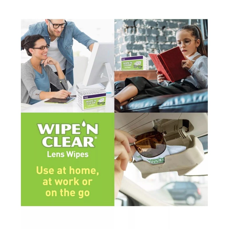 Flents Lens Wipes, Wipe 'N Clear, 150 Count, Pre-Moistened, Streak-Free