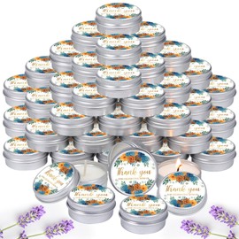 MTLEE 50 Pcs Wedding Candles Gift Favors for Guests 1 Oz Lavender Scented Soy Wax Aromatherapy Candle Favors for Bridal Shower Rustic Wedding Party Guests (Orange Rose)