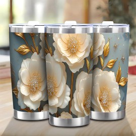 Elegant 20oz Double Silver Side Insulated Mug with Sweat-Proof Designcapacity: 20oz, color: White