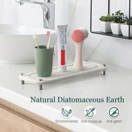 Home Sink Caddy, Instant Dry Kitchen Bathroom Sink Organizer, Diatomaceous Earth Sink Tray Stone for Soap Water Bottles Sponge Brush Created for the Modern Home