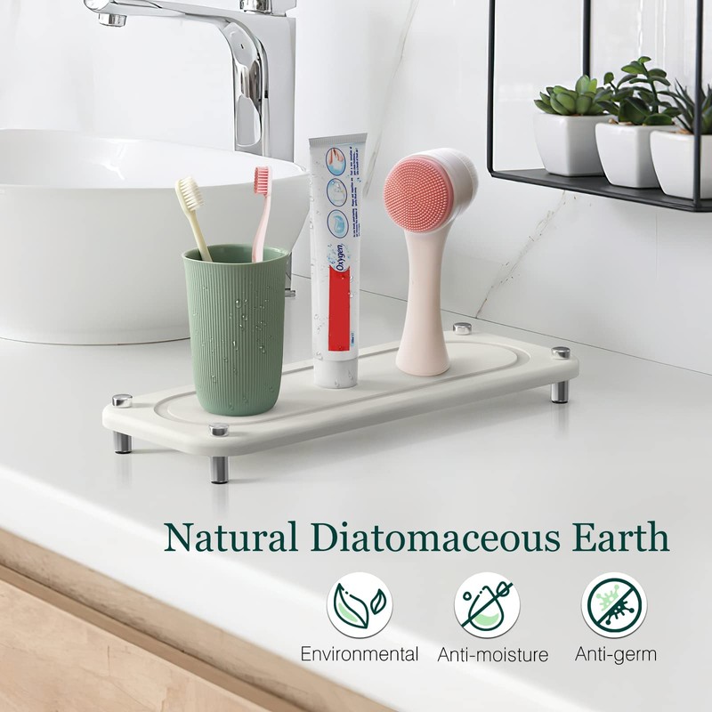 Home Sink Caddy, Instant Dry Kitchen Bathroom Sink Organizer, Diatomaceous