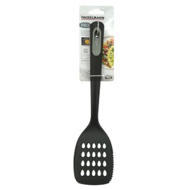 Fackelmann PRO Slotted Turner, Multi Functional, Cooking Spatula, PBT Function Head, Soft Touch Handle, 34.5x8.8x6cm, Black & Grey