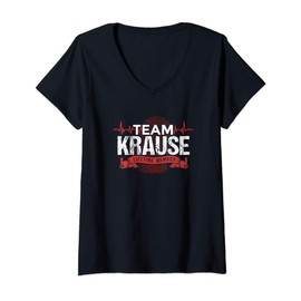Womens KRAUSE TEAM Family Reunions DNA Heartbeat T-Shirt T-Shirt V-Neck T-Shirt