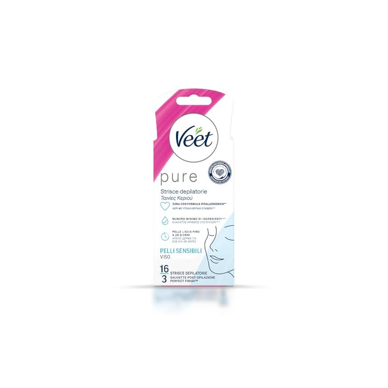Veet Strisce Viso Ipoallergeniche 16 Pezzi