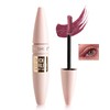 Burgundy Waterproof Mascara, Liquid Lash Extensions Mascara with Dual-Sided Brush,