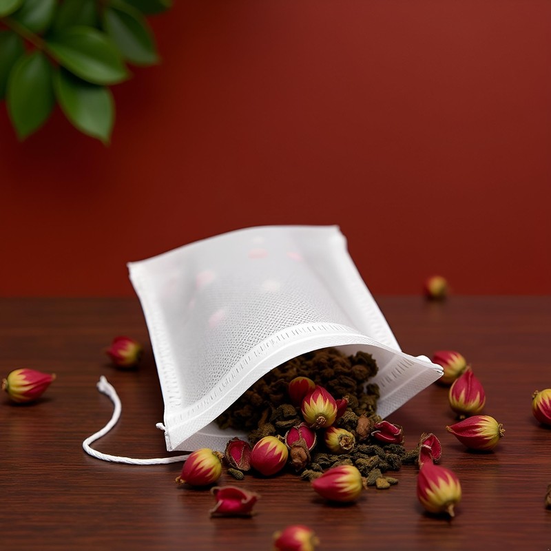 100 Pcs Disposable Tea Filter Bags Empty Cotton Drawstring Seal