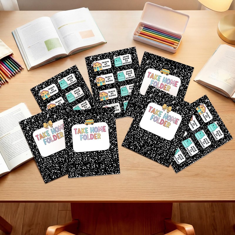Gueevin 40 Set Student Homework Folder Labels for Homework Take