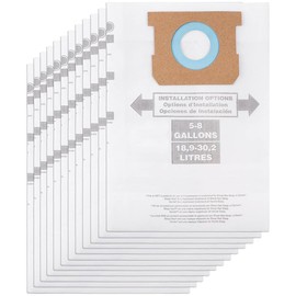 12 Pack 90661 Type E / 90671 Type H Filter Bags Compatible with Shop Vac 5-8 Gallon Wet/Dry Vacuum, Part 9066100 9066133 9067100 9067133