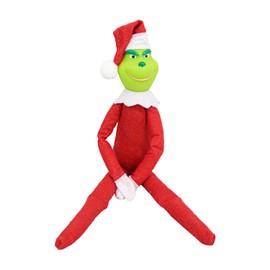 RmKbe Merry Christmas Stuffed Doll Grinch Doll Christmas Stuffed Plush Toy Christmas Tree Dolls Christmas Elf Ornament for Boys and Girls (Red)