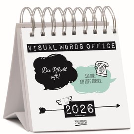 Visual Words Office 2026: Aufstellbarer Typo-Art Postkartenkalender. Jede Woche ein neuer Spruch. Hochwertiger Wochenkalender für den Schreibtisch