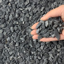 FANTIAN 10LB Black Pea Gravel for Landscaping, 3/8 Inch Black Pebbles for Plants Cactus Succulent Fish Tank and Garden Black Stones