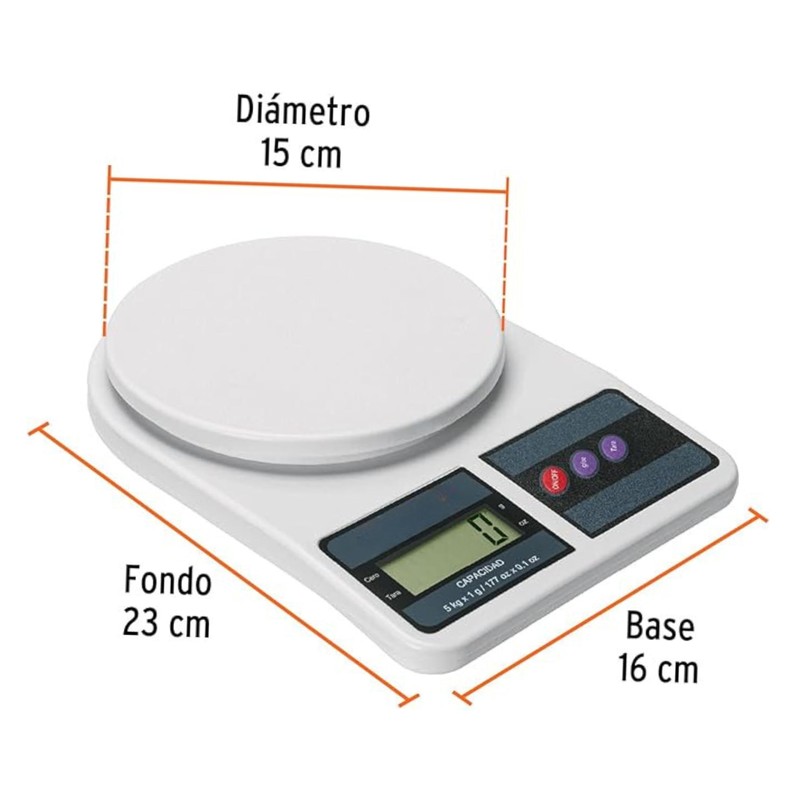 1 Báscula de Cocina Digital con Pilas incluidas, Bascula de