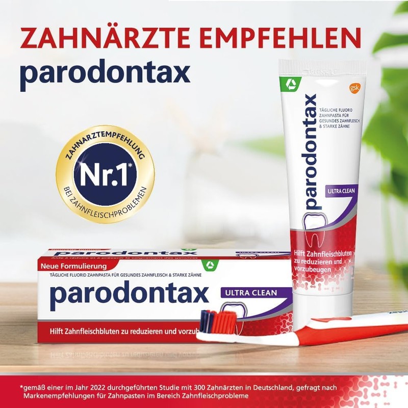 Parodontax Ultra Clean 75 ml, helps reduce and prevent bleeding