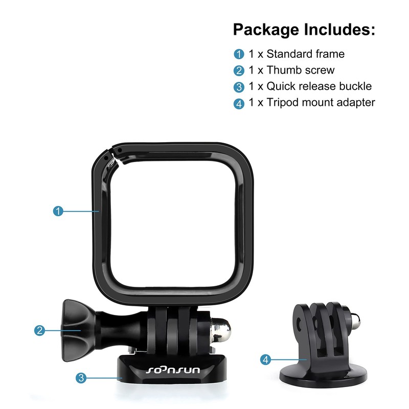 SOONSUN Frame Mount Housing Case for GoPro Hero 5 Session,
