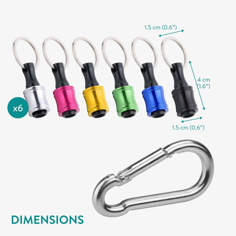 Navaris Drill Bit Holder Set with Basic Carabiner - For