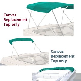 SavvyCraft 4 Bow Bimini Top Replacement Canvas Cover with Zippered Pockets/Without Frame