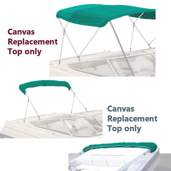 SavvyCraft 4 Bow Bimini Top Replacement Canvas Cover with Zippered
