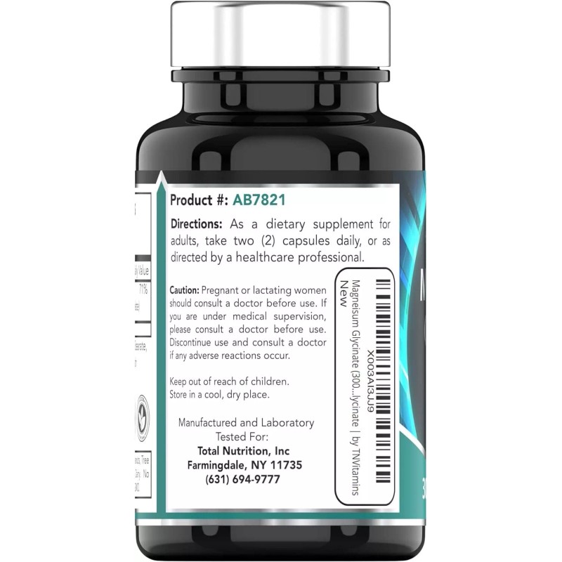 Magnesium Glycinate Glicinato De Magnesio De Maxima Potencia 300 Mg