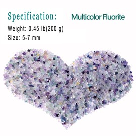 MAIBAOTA Natural Multicolor Fluorite Crystal Quartz Rocks Chips Vase Filler Rocks for Succulent Plant Small Fish Tank Aquarium Gravel Decorative Pebbles Stones(200 gram)