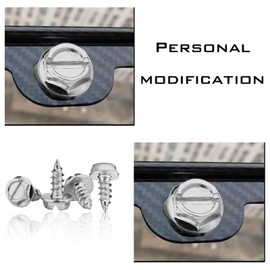 1 Pack 4 Pcs License Plate Screws Kit, 304 Stainless Steel Slotted Bolt Fasteners, for Front Rear License Plates License Plate Frame Covers of Cars, Suvs, Trucks (Silvery)