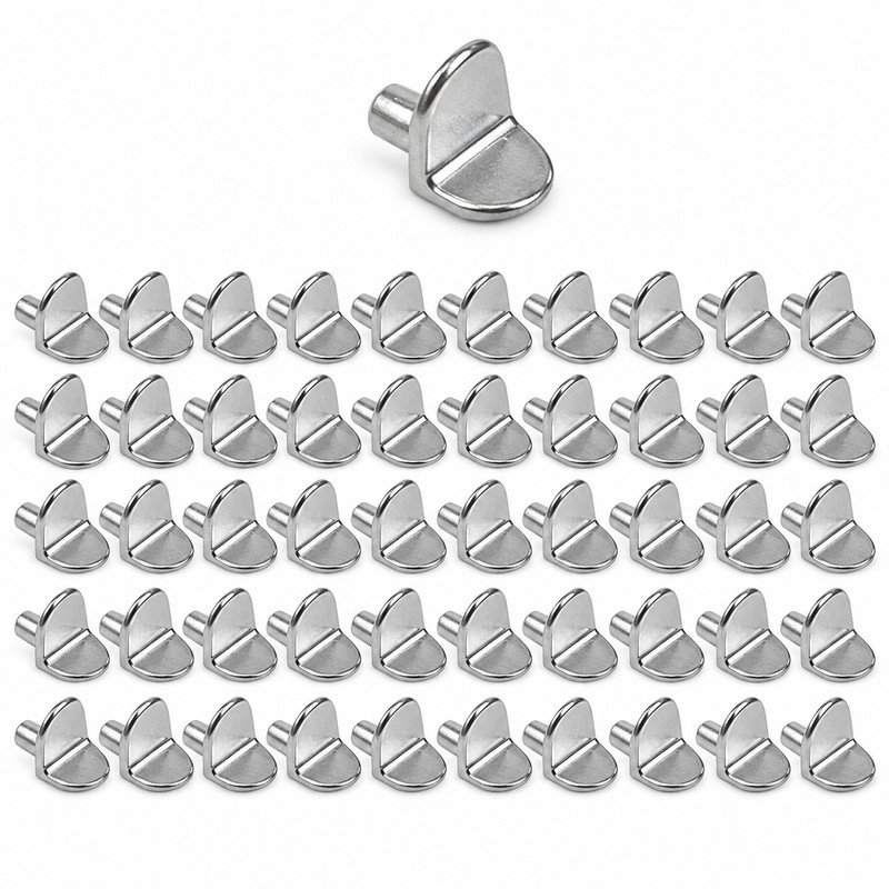 L-Shaped Shelf Support Pegs for Cabinets & Bookcases – 50PCS
