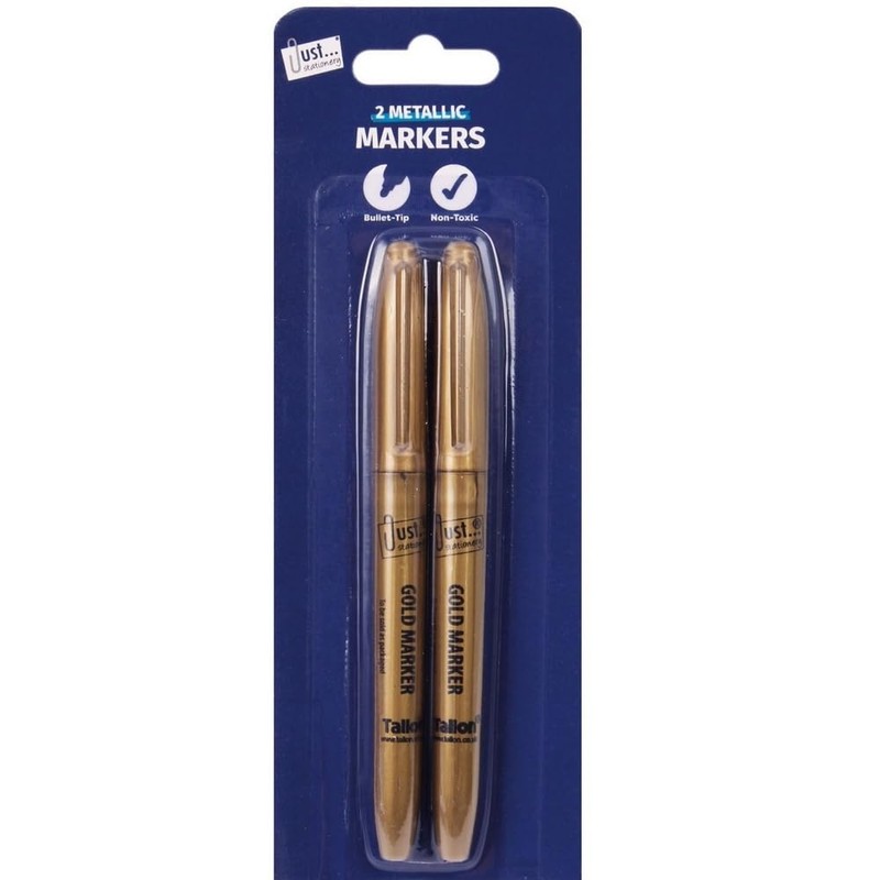 Tallon TA5641 Bullet Tip Gold 2 Pieces Marker Pens (Gold,