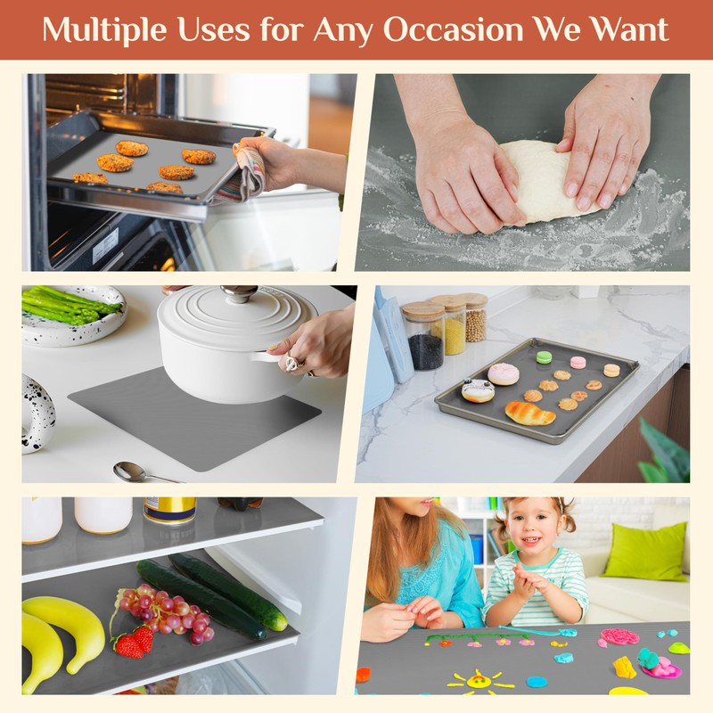 Silicone Baking Mat, 12 IN x 6 FT Free Cutting