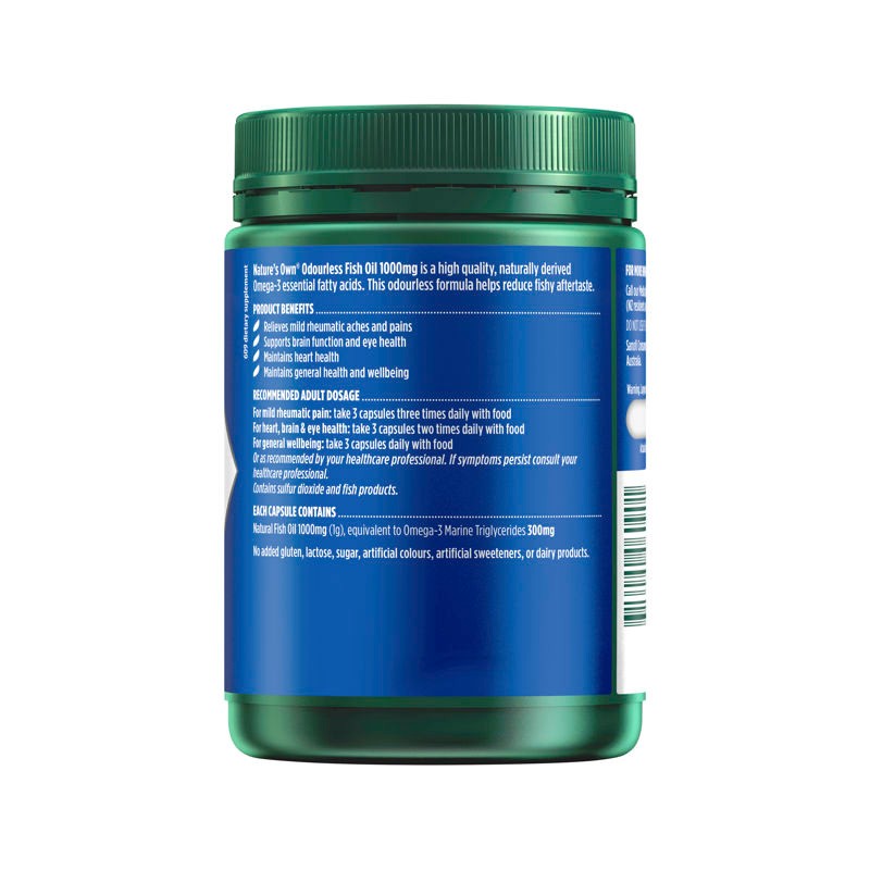 Nature's Own Odourless Fish Oil 1000mg 400 Capsules
