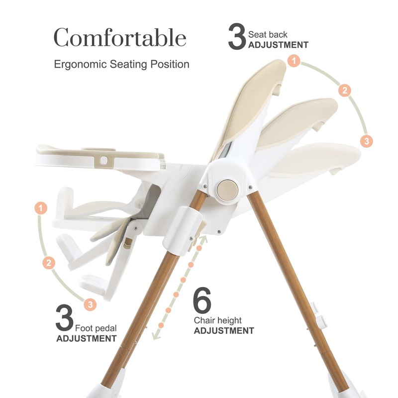 Mallify Foldable High Chairs for Babies and Toddlers, 3-in-1 Convertible