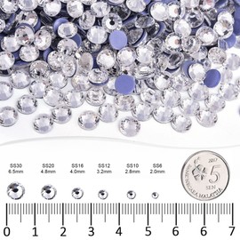 Blinginbox Hotfix Rhinestones Bulk for Crafts, 14400Pcs Glass Flatback Rhinestones Hot Fix Gems for Clothes DIY Decoration (Crystal, SS12)