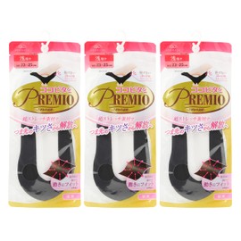 Okamoto 430541 Premio 430541 Ultra Stretch Shallow Shoes, 3 Pairs Set, Footcover, Socks, Black