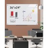 Mifuro Magnetic Glass Whiteboard，36"x24" Wall Mounted Frameless Dry Erase Board