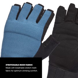 Black Diamond Unisex Crag Half-Finger Gloves Climbing Gloves, Via Ferrata, Astral Blue, M, blue