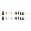 24Pcs Maple Leaf Press on Nails Medium -Length Almond Nail