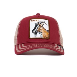Goorin Bros. The Farm Unisex Baseball Trucker Hat, Red/G.O.A.T, One Size